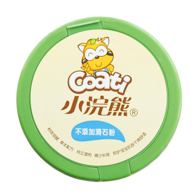 小浣熊(Coati)婴儿爽身粉 干爽护肤新生0-2岁 婴幼儿专用天然玉米粉痱子粉 带粉扑便携式 四季可用