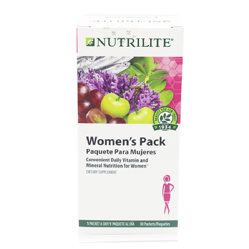 美国安利Amway纽崔莱女士综合营养包 多种维生素矿物质片平衡鱼油胡萝卜素胶原蛋白 30包