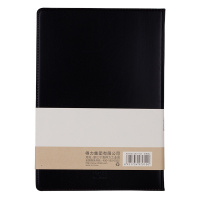 得力deli7910商务皮面本记事本日记本笔记本120张250*175mm会议记录本18K大小学生办公可用 黑色