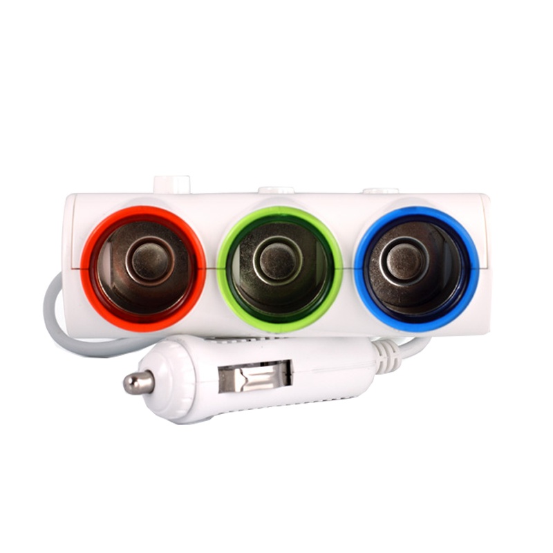 水元素C301点烟器一拖三多功能车用插头汽车充插座一拖二带usb车载充电器