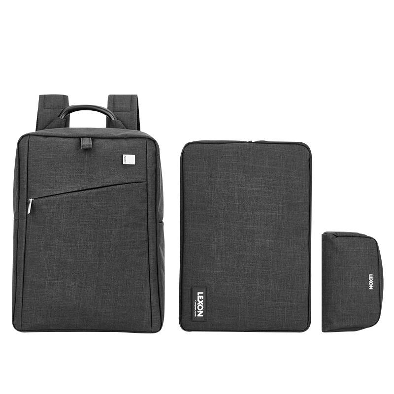 法国乐上LEXON商务双肩包套装男女士15英寸笔记本电脑包出差旅行套装内胆包洗漱包组合套装