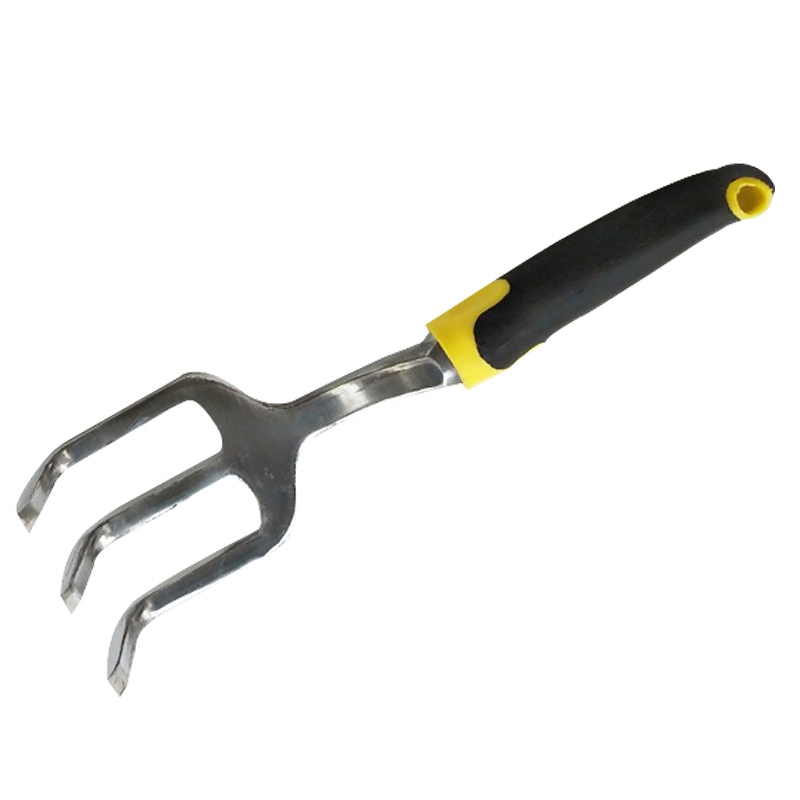 海斯迪克 HKW-142 园艺工具 铝合金清洁铲 铝合金多功能工具 铝合金三齿耙 硅胶双色手柄 花园铲子铁铲