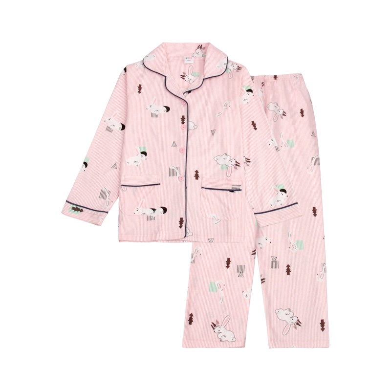 红豆(HODO)女童家居服套装100%棉女童2019年夏季全棉居家四季款式新品儿童家居服套装女童家居服