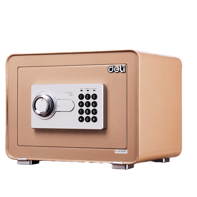 得力(deli)4082电子密码保管箱(金色)