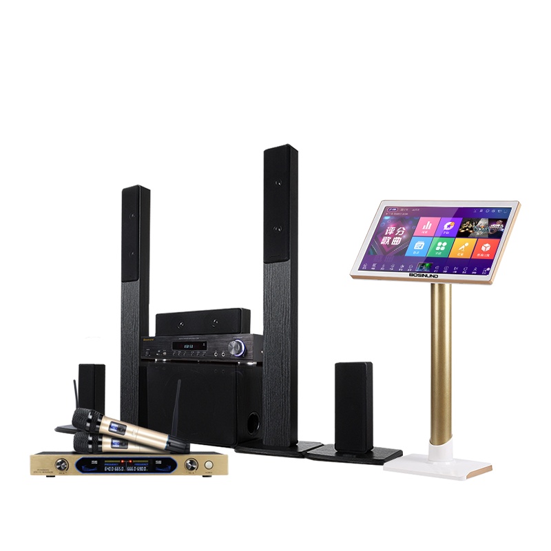 bosinund/博斯顿SD107S豪华版 木质5.1声道套装家庭影院 KTV音响点歌机全套2TB卡拉OK立柱 功放蓝牙