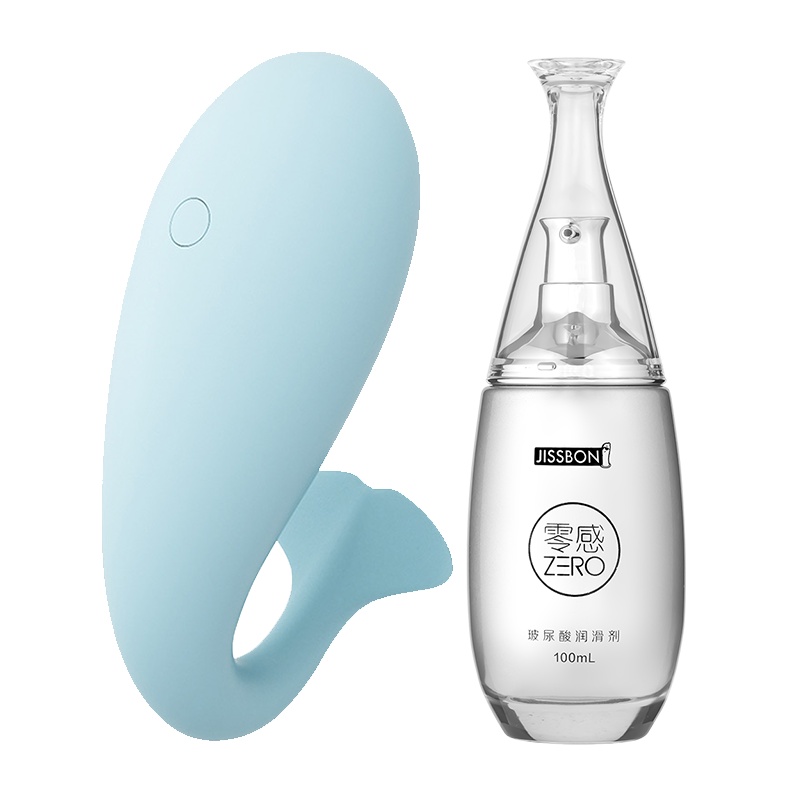 鲸鱼博士青春版跳蛋+杰士邦水润人体润滑液玻尿酸100ml男女用器具按摩器防水便携无线手机遥控成人情趣用品蓝色学生情趣调情