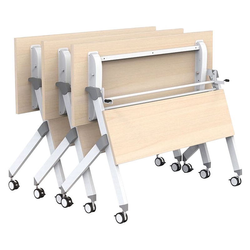 创世人 折叠桌培训桌会议桌办公椅子组合简约桌可移动双人条桌多功能翻板可拼接组合办公桌