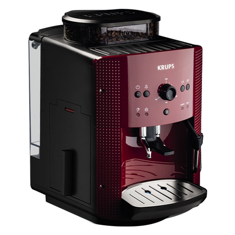 Krups EA810780咖啡机全自动不锈钢研磨器咖啡机(红色)意式现磨打奶泡浓缩商用小型进口恒温速热