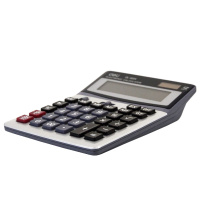 得力1654财务会计太阳能双电源办公商务大按键计算器多功能计算机 JR