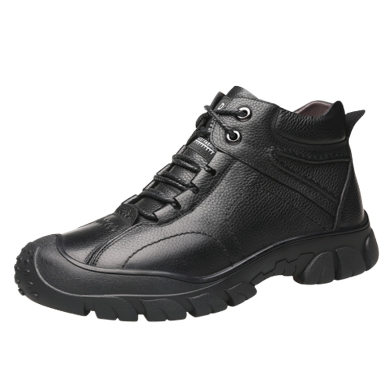 大红鹰(DAHONGYING)棉鞋男冬季保暖加绒加厚男士防滑休闲真皮棉皮鞋厚底鞋子