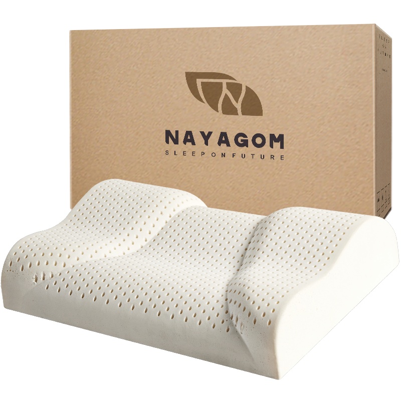 楠伢宫NAYAGOM天然纯乳胶特拉雷工艺成人波浪型马鞍枕 贴合颈椎