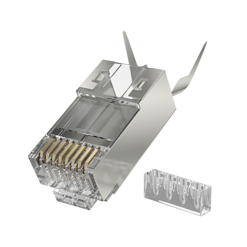 千天(QANTOP)CAT7燕尾夹网络水晶头8P8C家用办公万兆网线对接头七类屏蔽1.5孔径100个/袋