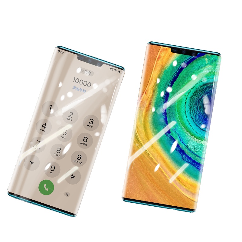 ESCASE 华为mate40pro水凝膜非钢化膜 hauwei MATE40pro全屏覆盖手机保护膜 高透前膜-透明