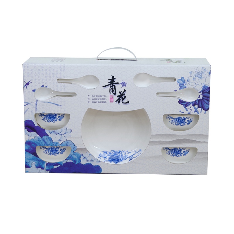 青花瓷10件套 XTL228 四人份碗勺*2盘 (套)