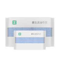 最生活(a-life)小米毛巾浴巾2件套 洗脸巾 纯棉强吸水 阿瓦提长绒棉 密封抗菌 青春系列轻柔款