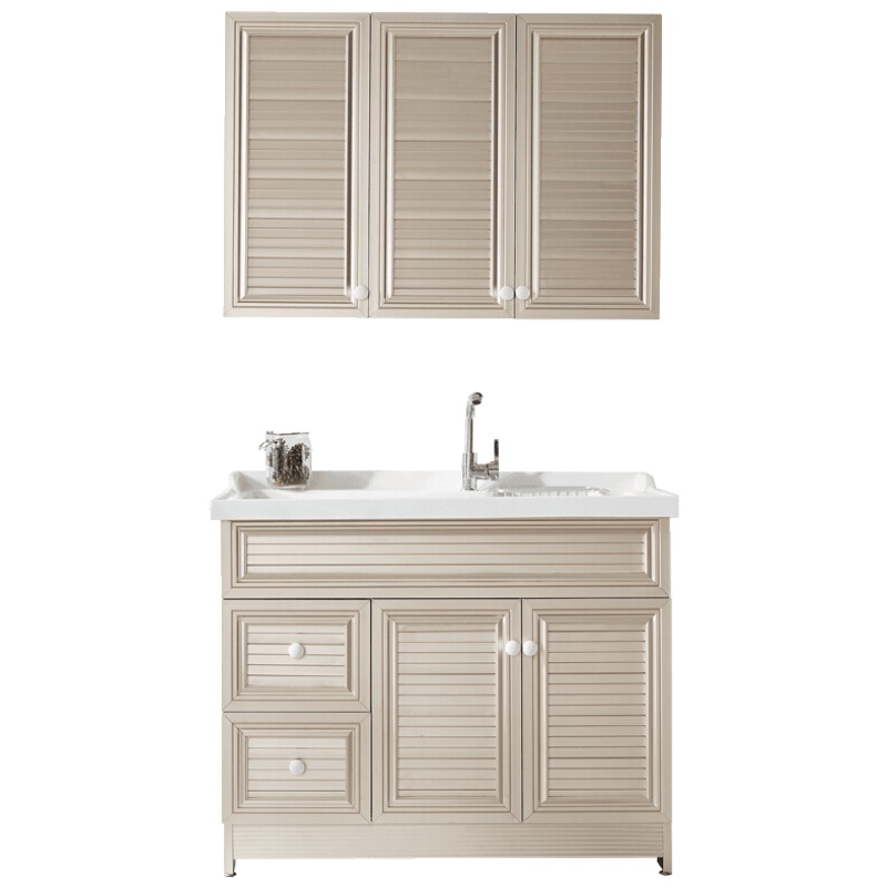 太空铝洗衣柜石英石台盆浴室柜组合阳台洗水池洗手洗脸盆柜卫浴柜安心抵