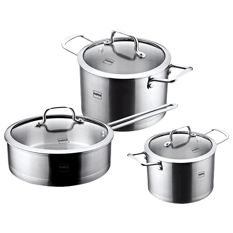 赫曼德(NOLTE)思铂睿优质不锈钢煎炒锅 组合套装 燃气煤气电磁炉通用锅具套装B HD-TZ025B