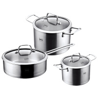 赫曼德(NOLTE)思铂睿优质不锈钢煎炒锅 组合套装 燃气煤气电磁炉通用锅具套装B HD-TZ025B