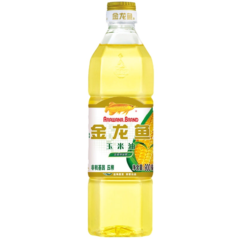 金龙鱼玉米油900ml/瓶 家用炒菜小瓶食用油清香玉米胚芽油