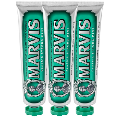 MARVIS玛尔仕强力薄荷味牙膏(银色)85ml+85ml+85ml