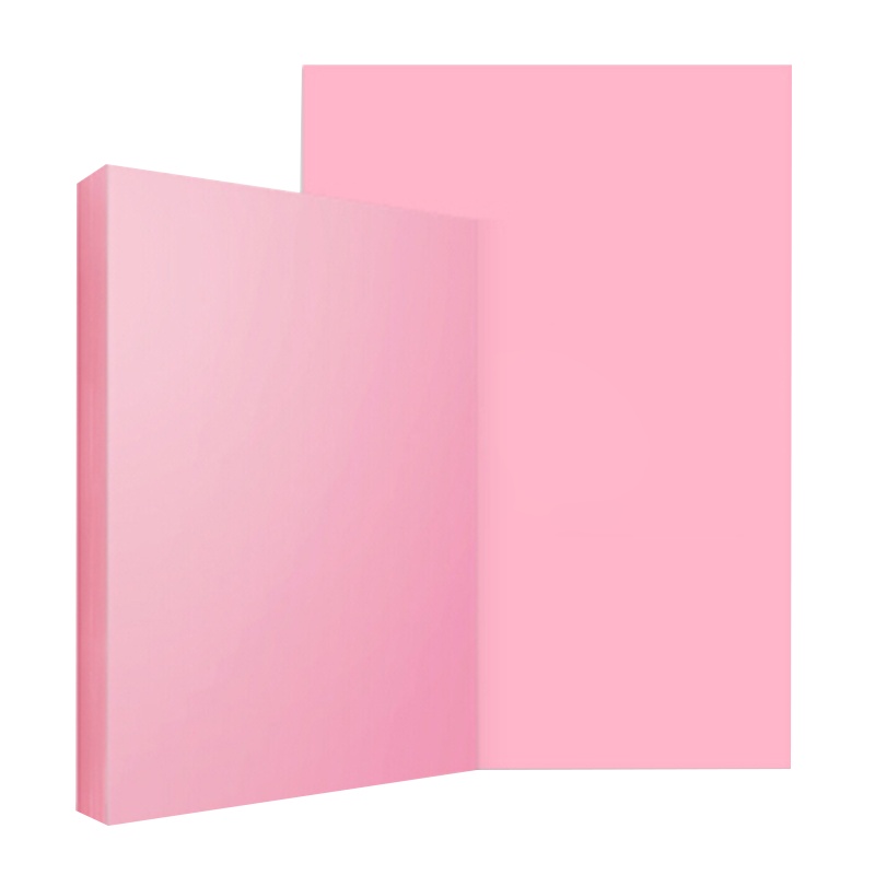 得力7757 A4 80g浅红粉红色复印纸 打印纸 儿童手工折纸彩纸 非硬卡纸 100张/包 彩色