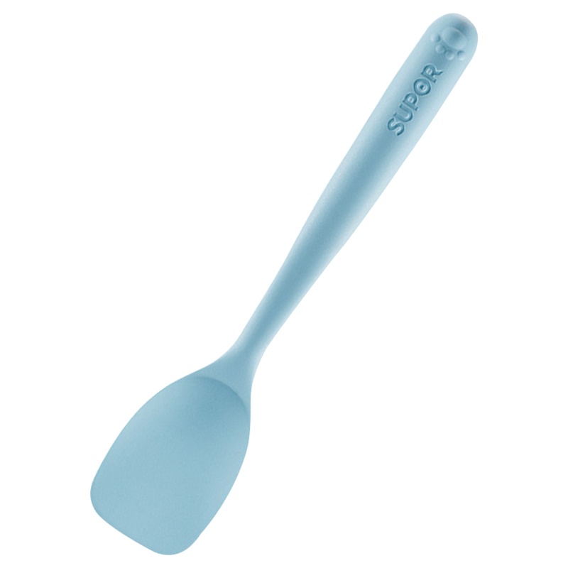 苏泊尔(supor)婴儿辅食硅胶铲儿童餐具耐高温不粘锅炒菜铲子护锅辅食铲勺 蓝色 KT02AG10