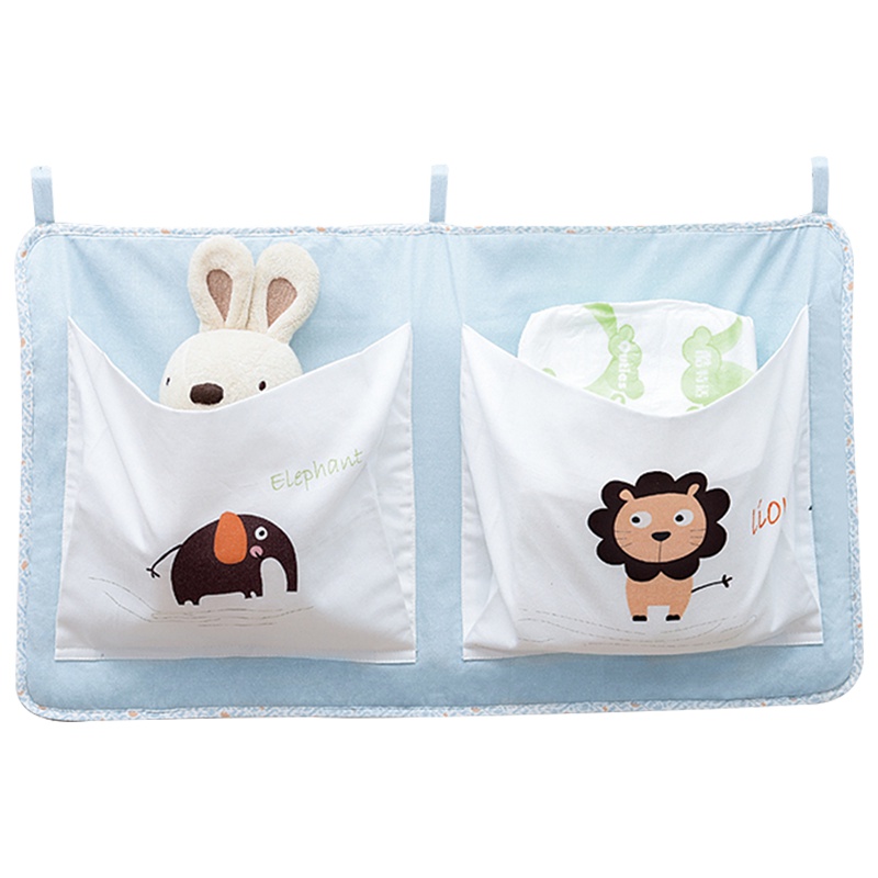 babysing 婴儿床挂袋通用大口径尿布收纳袋可水洗床头置物储存袋 历险非洲(系带横版)