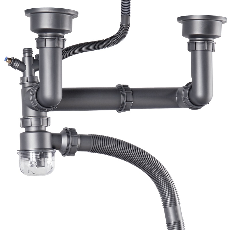 厨房水槽洗菜盆下水管配件洗碗池双槽排水管道防臭下水器套装通用厨房水槽洗菜盆下水管配件洗碗池双槽排水管道防臭下水器套装通用