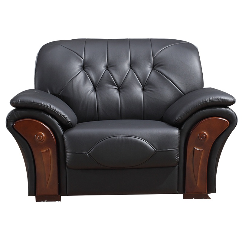 富和美皮艺沙发办公沙发接待会客办公室家具办公沙发单人位沙发78