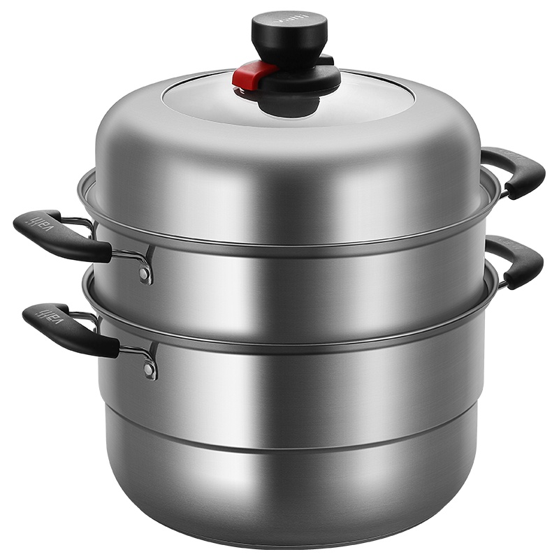华帝 VATTI 蒸锅30CM大号三层食品级不锈钢复底蒸锅多功能大容量汤锅带蒸笼电磁炉燃气通用锅Z3008