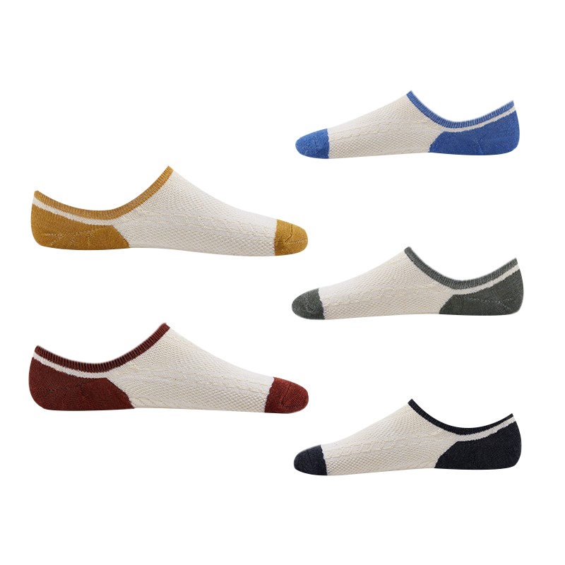 猫人女士袜子女棉质撞色短袜春夏新短筒舒适运动低帮袜船袜10双装女棉袜