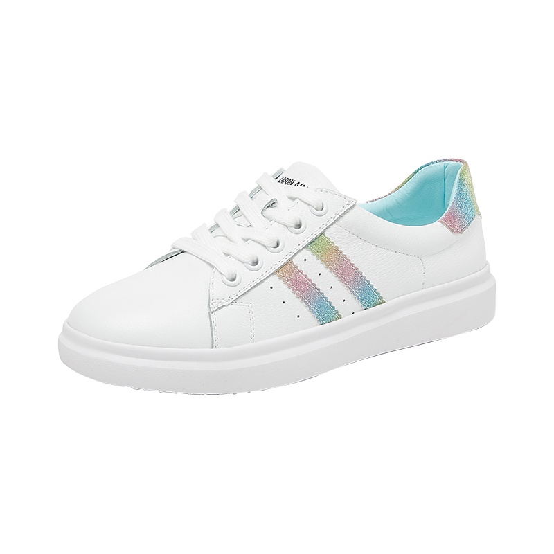 马克华菲小白鞋女2019新款平底系带板鞋韩版学院风百搭运动休闲鞋