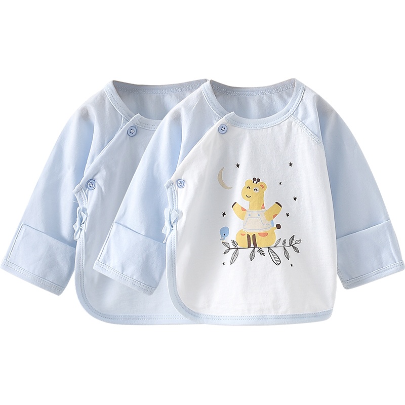 童泰(TONGTAI)四季款0-3月新生婴儿男女宝宝衣服纯棉家居服上装半背衣两件装儿童家居服上装