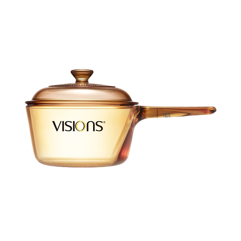 康宁(CORNING) 晶彩透明玻璃锅双耳汤锅炖煲单柄奶锅 1.5L单柄锅 VSP15