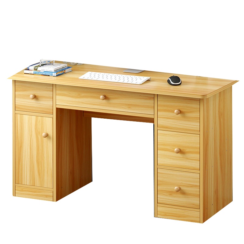 鑫金虎 中式实木电脑桌现代简约学习桌书桌学生课桌椅家用写字桌椅套装1.5米