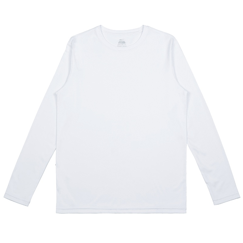 拇指白小t三代长袖t恤男纯棉修身男薄款中青年款秋季圆领白色秋打底衫