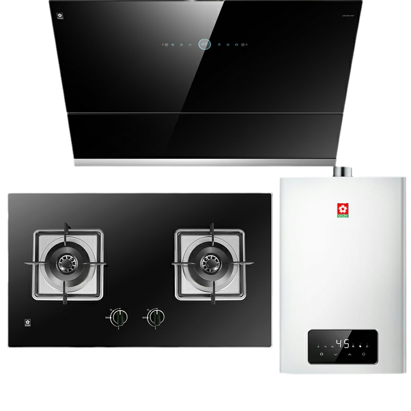 樱花(SAKURA)烟灶热三件套餐 侧吸22立方油烟机煤气灶燃气灶燃气热水器厨电套装7A01+BGC1T+007S天然气