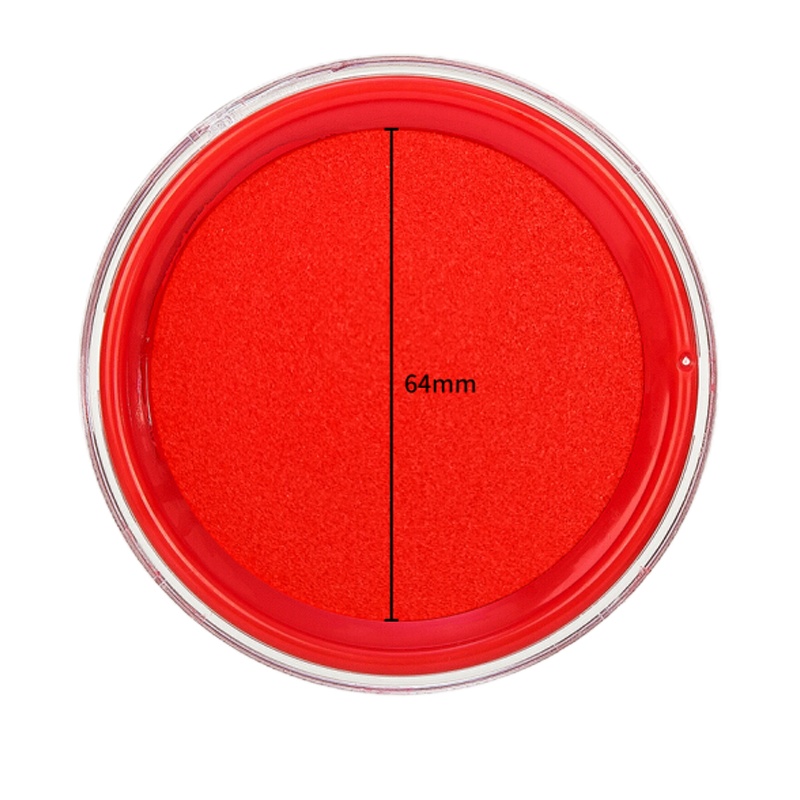 得力(deli) 透明圆形财务快干印台 红色9863