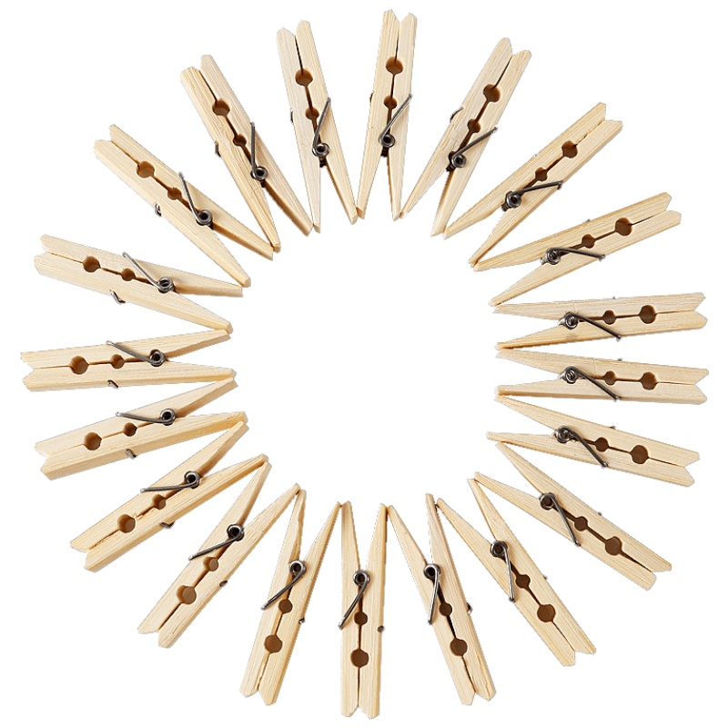 家柏饰(CORATED)20个装竹夹子晾衣夹子 多功能衣服夹子防风夹木夹子晒衣夹晒袜夹