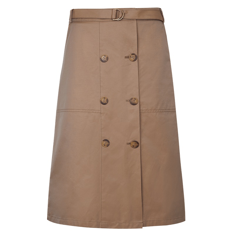 ERDOS 春夏时尚双排扣腰带装饰纯色简约带口袋A字裙半身裙