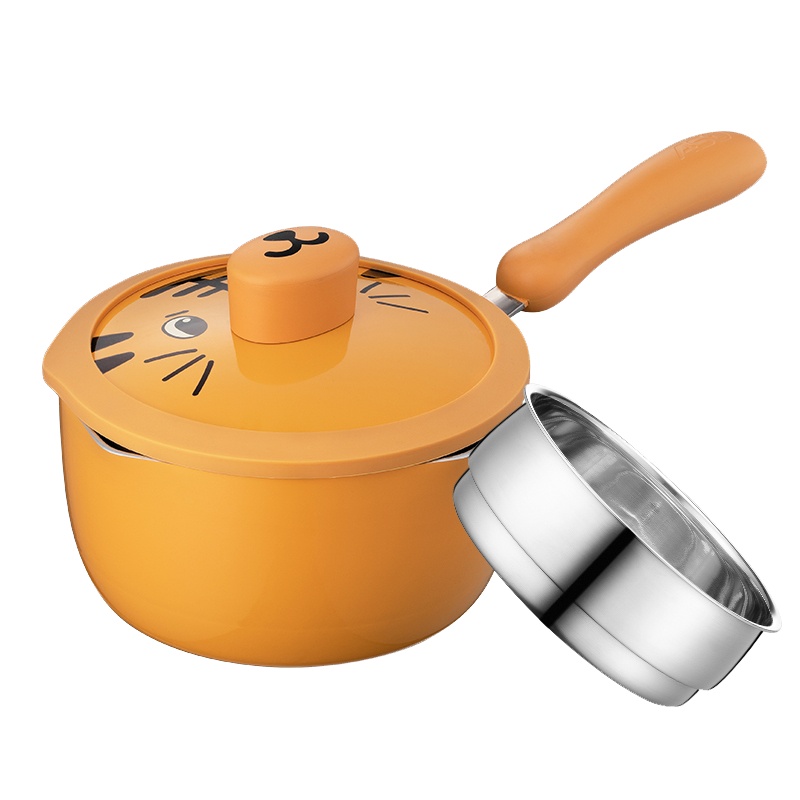 爱仕达(ASD)元气伙伴奶锅蒸屉不粘锅婴儿辅食锅 带蒸笼小蒸锅宝宝迷你料理锅煮奶泡面汤锅煮锅炖锅虎PL02D1WG-T