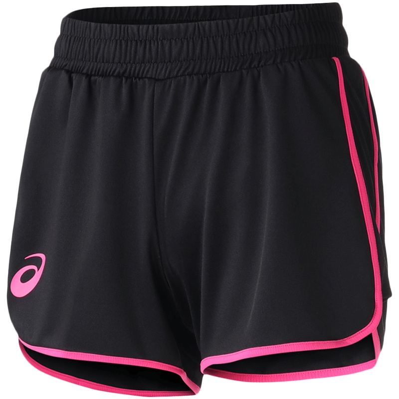 【自营】ASICS亚瑟士女子运动短裤排球训练运动服2052A031-001 L 2052A031-001黑色+粉色