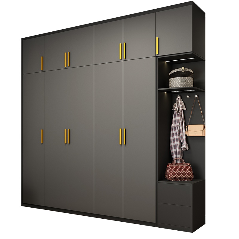 诗尼曼全屋定制轻奢风卧室衣柜整体定做对开门走入式一门到顶衣柜