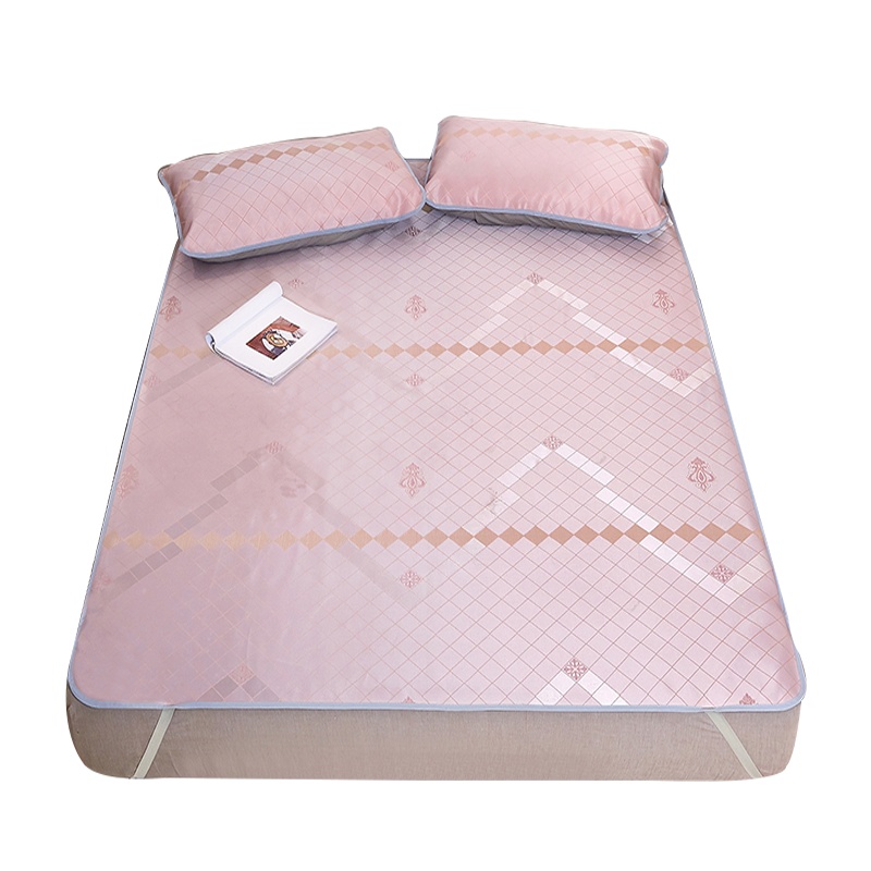 花花公子冰丝凉席三件套-网格(超薄款)