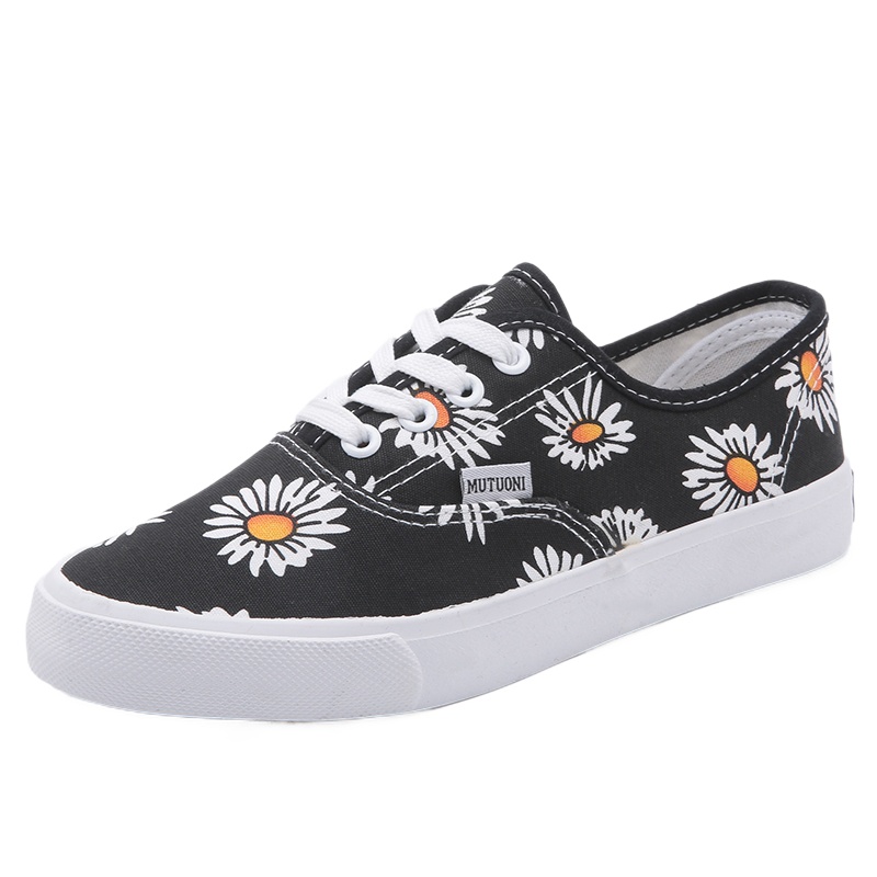 小雏菊低帮帆布鞋子女韩版春季新款百搭ins街拍板鞋山本风潮鞋女