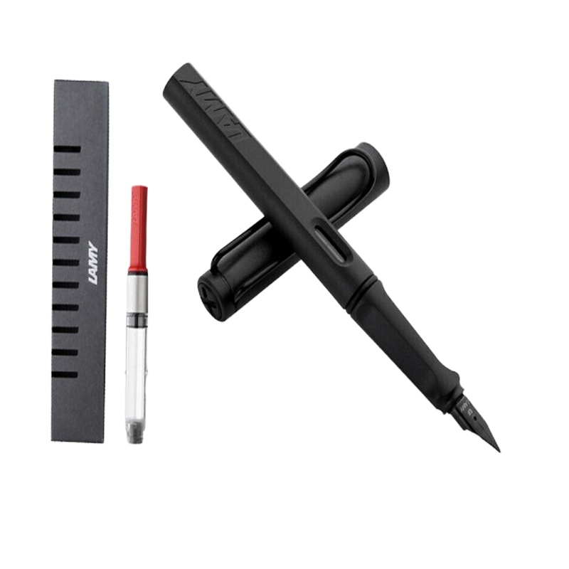 德国进口 凌美(LAMY)钢笔签字笔墨水笔Safari狩猎者系列 商务办公文具礼品笔 磨砂黑 EF笔尖 吸墨器套装