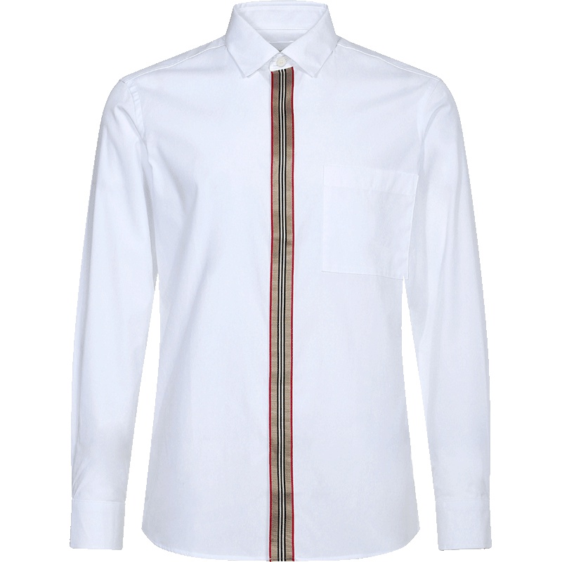 BURBERRY 博柏利 男款标志性条纹棉质长袖衬衫 80154361