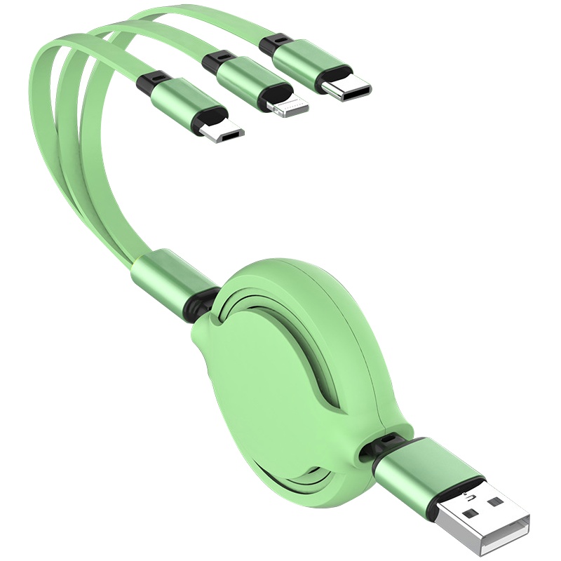 洛夕/LUOXI 适用于苹果数据线三合一数据线快充车载一拖三安卓小米华为Type-C充电数据线伸缩