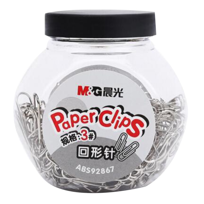 晨光(M&G) ABS92867 糖果罐装3号回形针(镀镍) 200只/罐 银色