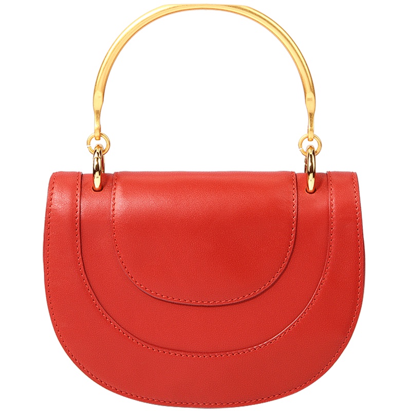 迪桑娜休闲宽肩带女包马鞍包 优雅气质手提包包真皮斜挎包单肩包